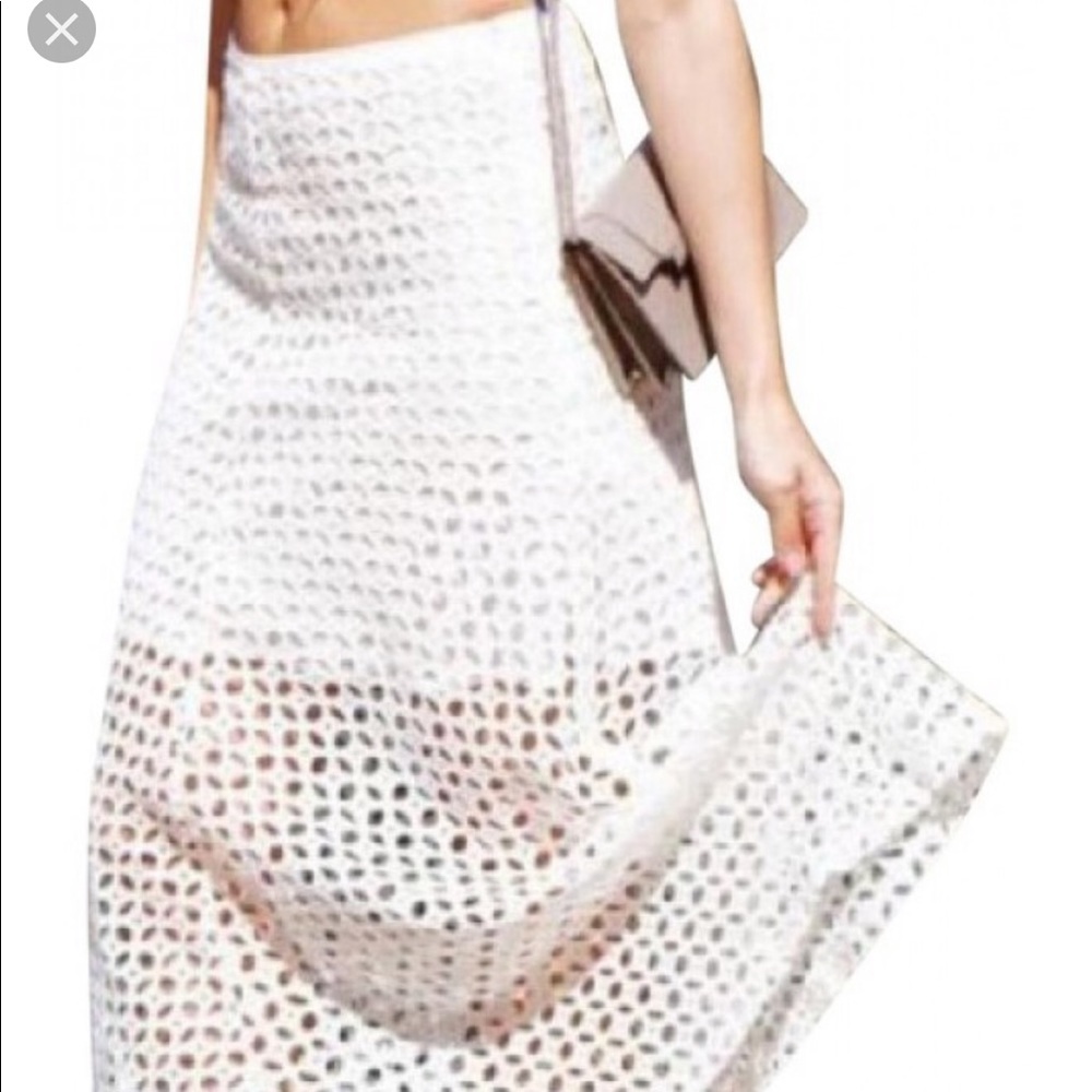 Zara white crochet skirt